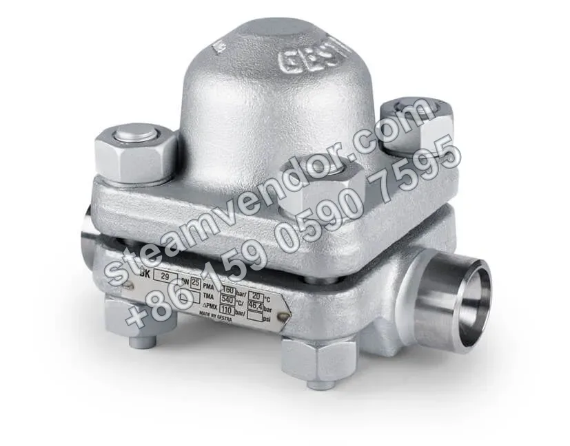 Gestra BK37 bimetallic steam trap, oblique view