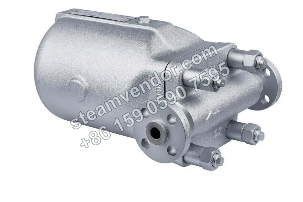 Gestra UNA38 high-pressure steam trap, three-quarter view