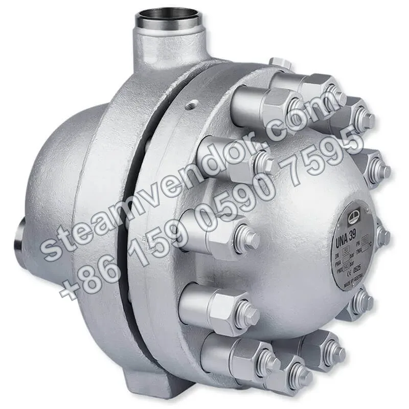 Gestra UNA39 high-pressure steam trap, three-quarter view