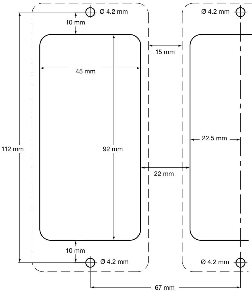 Baseplate/panel cutout drawing