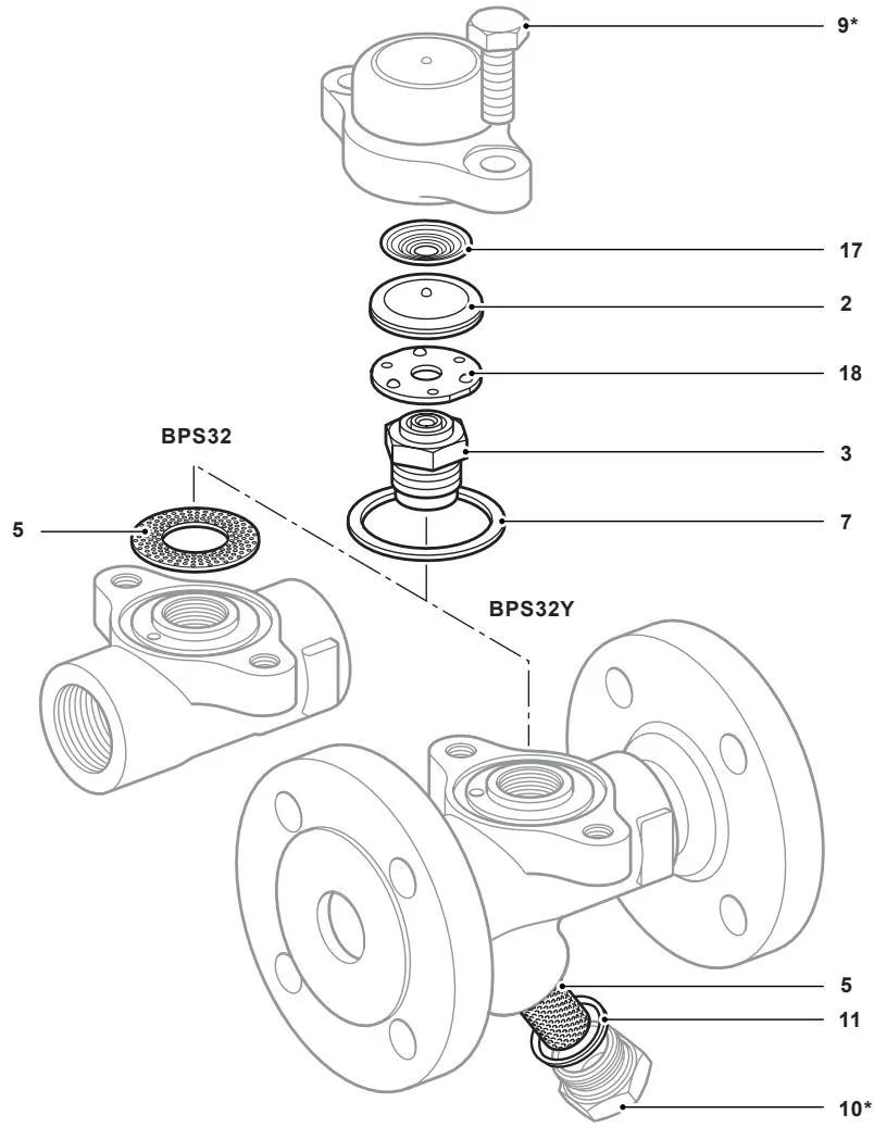 BPS32 and BPS32Y spare parts diagram
