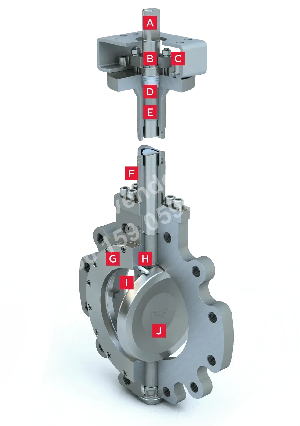 McCannalok cryogenic high-performance butterfly valve cutaway view