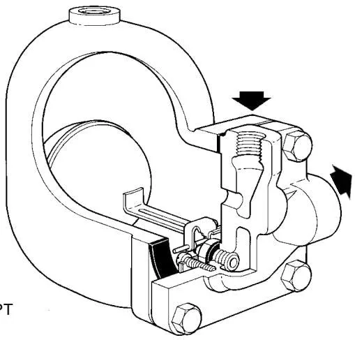 CA10S steam trap, Figure 1 CA10S cast iron steam trap dimensional drawing