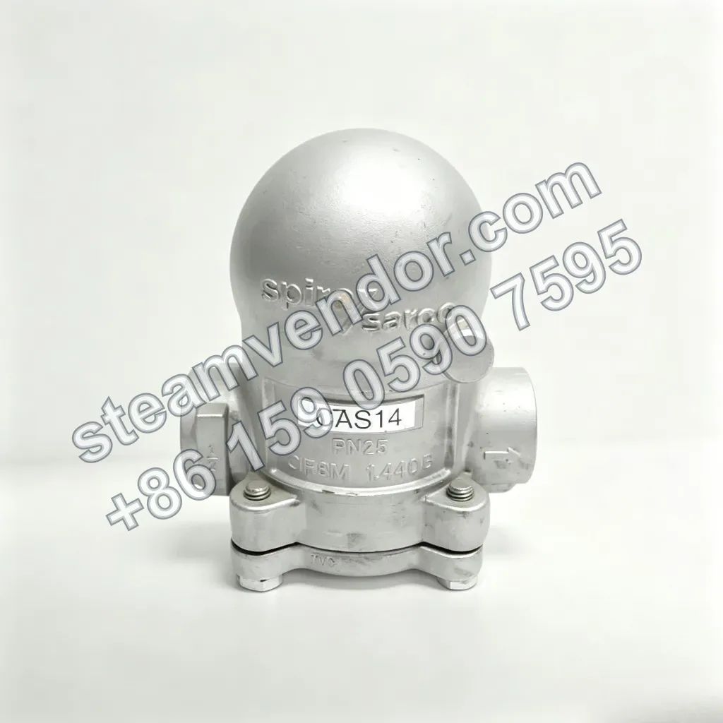 CAS14 Austenitic Stainless Steel Ball Float Air and Gas Trap, Front View | Spirax Sarco