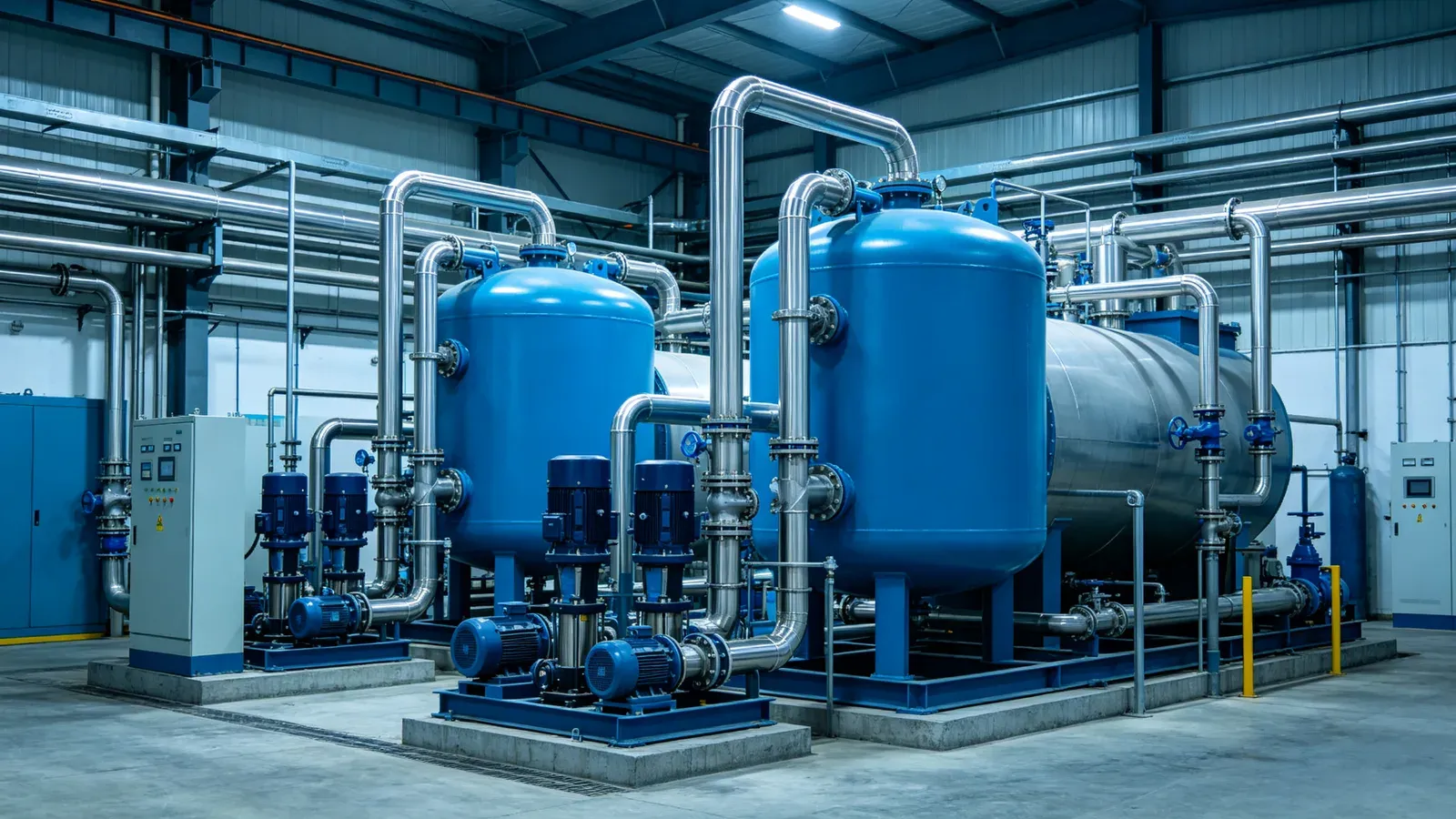 Schematic overview of a closed steam condensate recovery system for a large industrial park