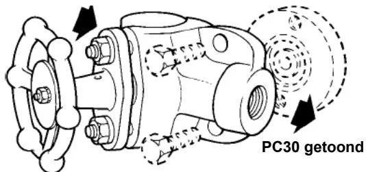 Piston-type stop valve operation diagram 1