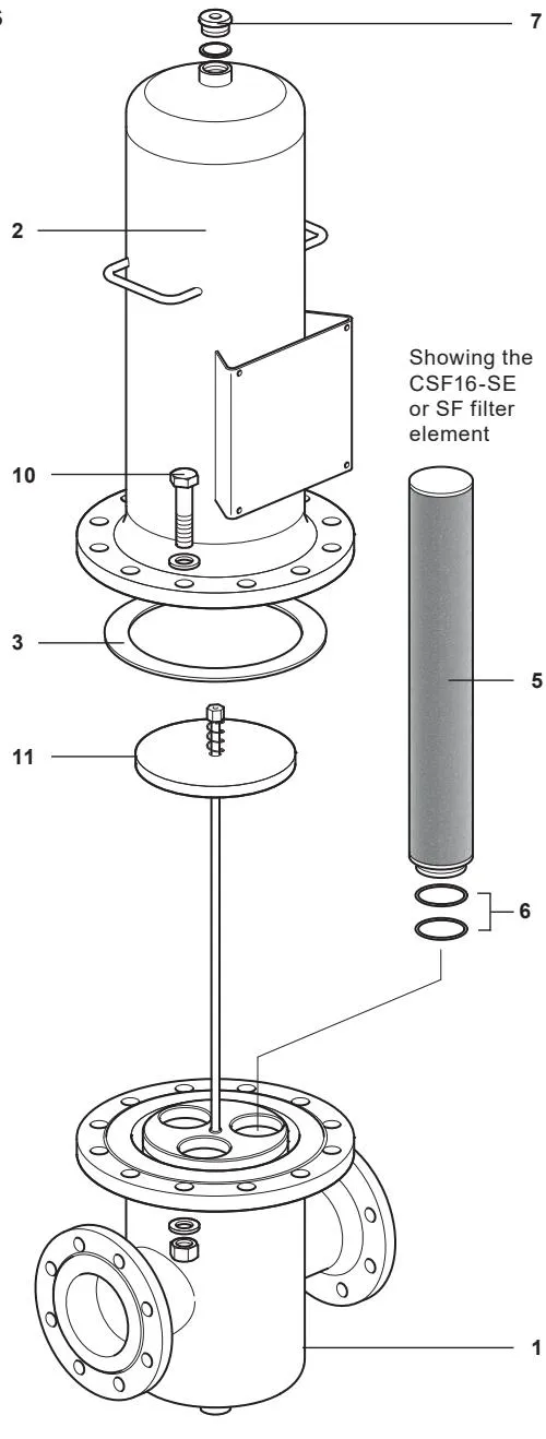 Stainless steel steam filter, DN100 and DN150L
