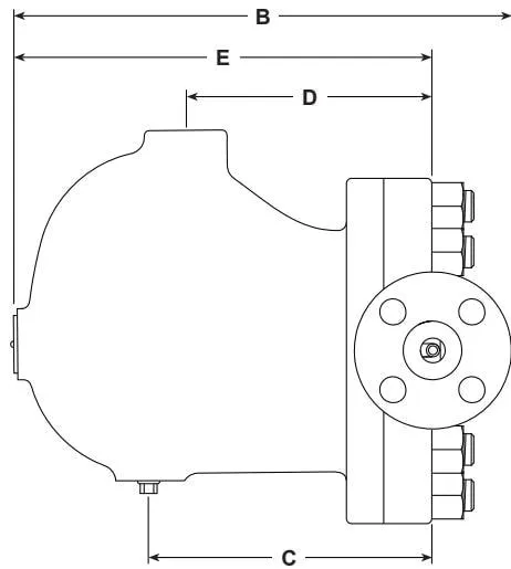 Flanged dimensions diagram 2