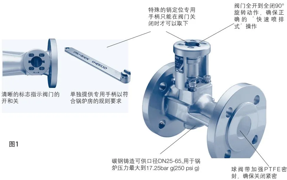 KBV21 Manual Boiler Blowdown Valve Schematic