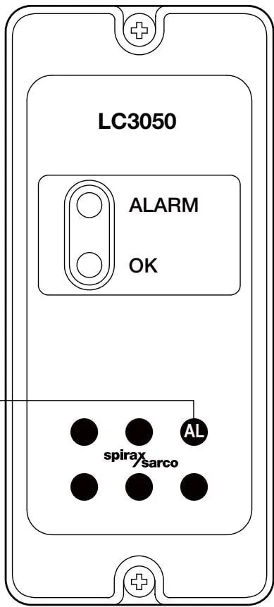 LC3050 level alarm controller buttons and definitions diagram