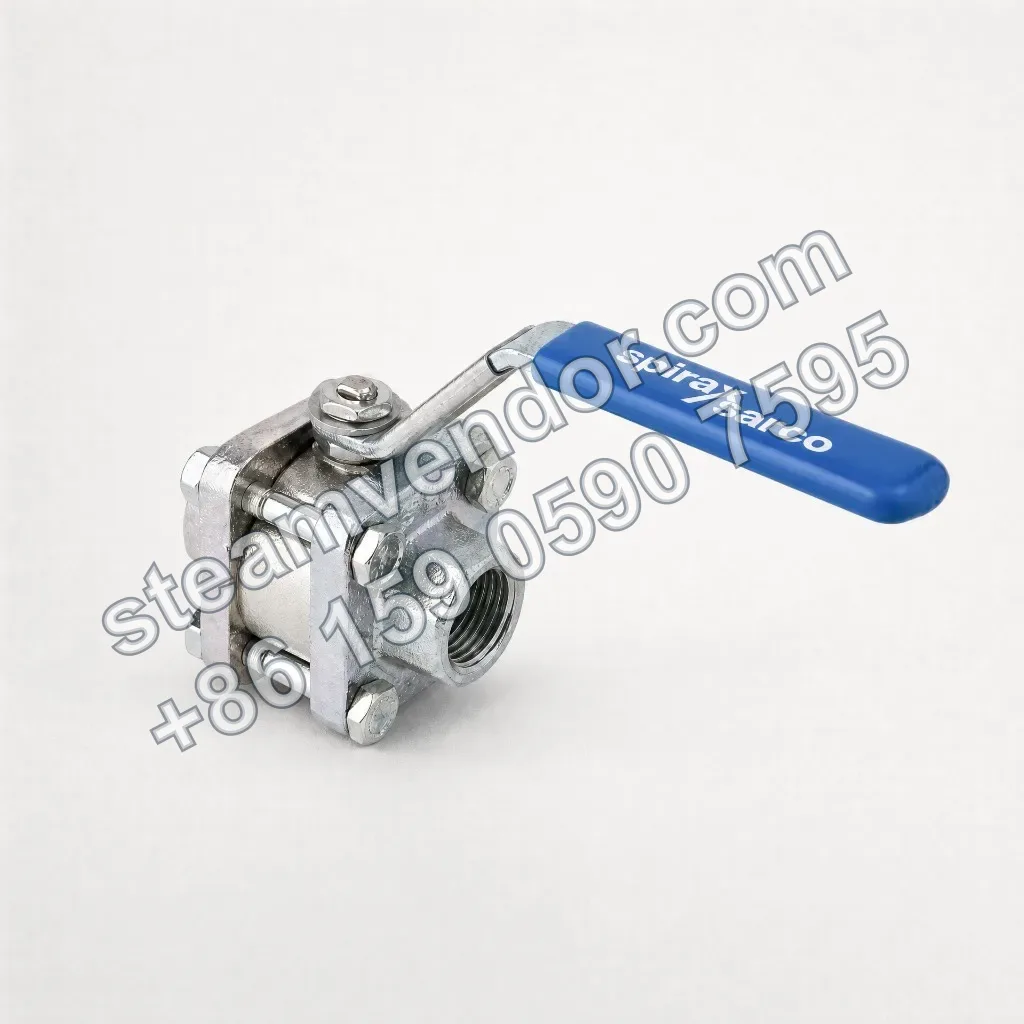 Spirax Sarco M70i ISO hygienic ball valve, three-quarter view
