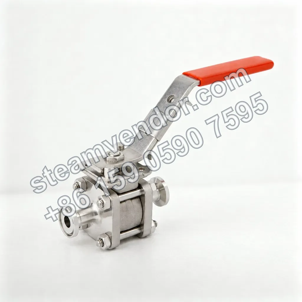 Spirax Sarco M80i sanitary ball valve, three-quarter view
