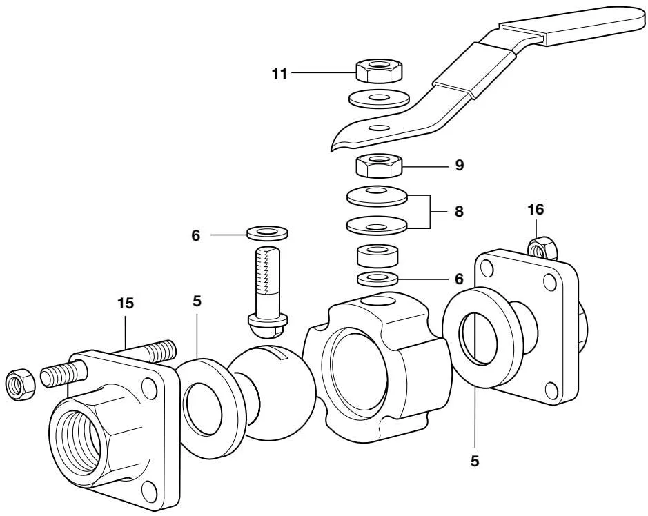 Mechanical assembly with part numbers