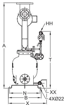 MFP14 Single Pump Set Dimensions and Pipe Connections