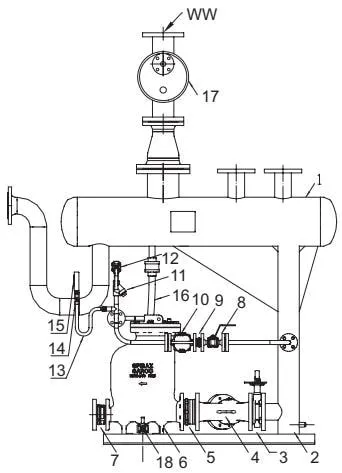 MFP14 Single Pump Set Dimensions with Optional Flash Steam Recovery Unit