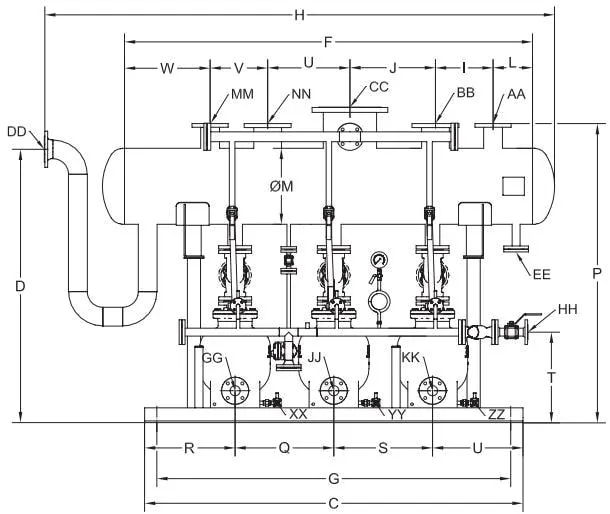 MFP14 Triple Pump Set Dimensions