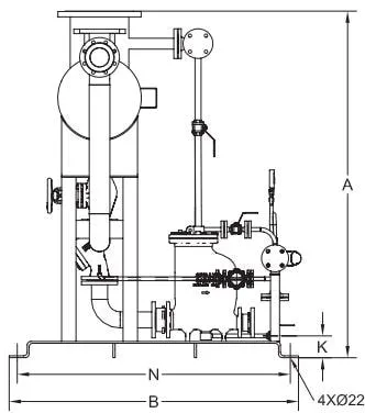 MFP14 Triple Pump Set Dimensions and Pipe Connections