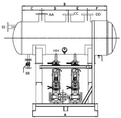 Connection Port Sizes and Dimensions Diagram