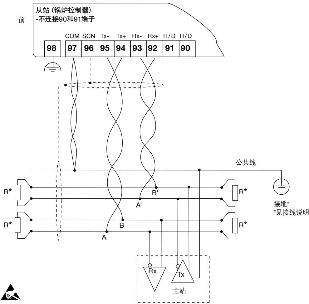RS485/Modbus full-duplex circuit top view