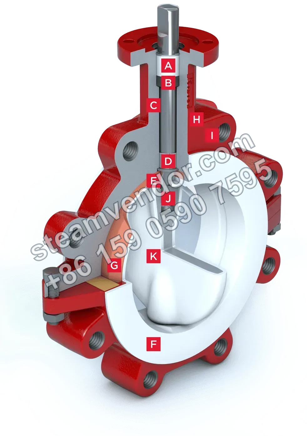 ميزات صمام الفراشة المبطن بـ PTFE S22-23