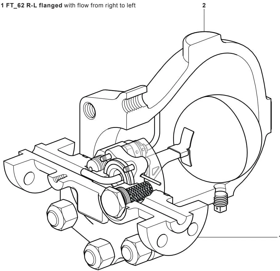 Diagram of sizes and pipe connections