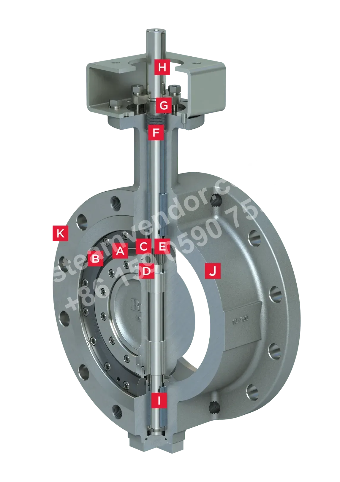Bray triple-offset butterfly valve Tri Lok features