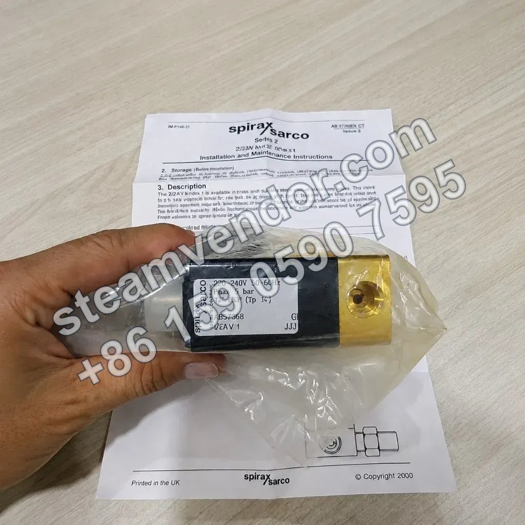 Spirax Sarco WAV1 3-way solenoid valve packaging photo